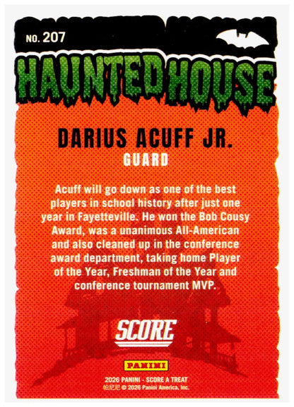 2026 Panini Score-A-Treat Haunted House Darius Acuff Jr #207 Arkansas Razorbacks