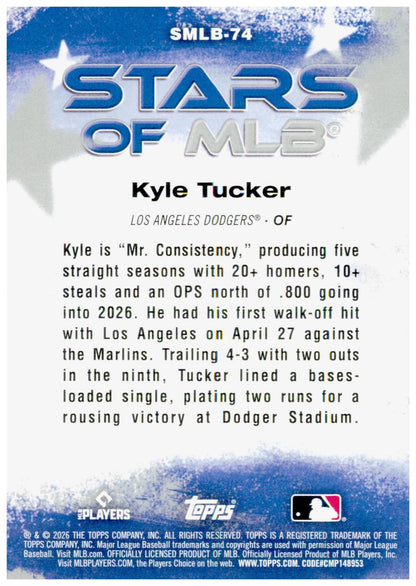 2026 Topps Update Kyle Tucker Card Stars of MLB Los Angeles Dodgers
