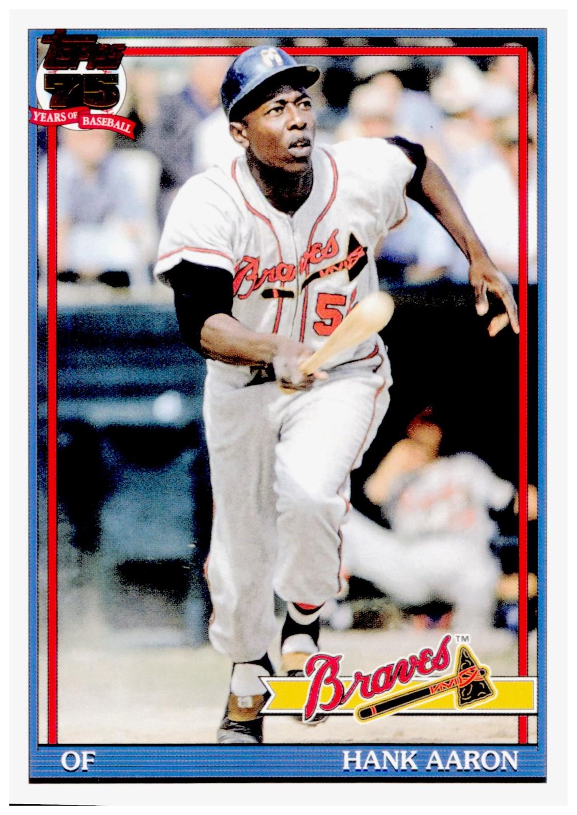 2026 Topps Update Hank Aaron Card 1991 Topps Baseball 35th Anniversary Braves