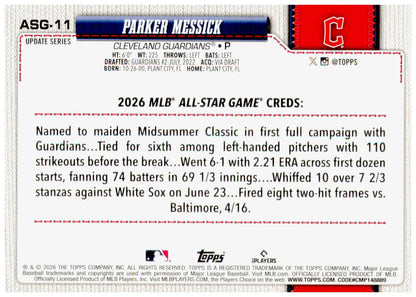 2026 Topps Update Parker Messick Card 2026 All-Star Game Guardians Rainbow Foil