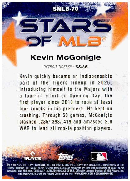 2026 Topps Update Kevin McGonigle Card Stars of MLB Detroit Tigers