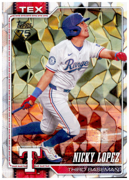 2026 Topps Update Nicky Lopez Card Diamante Foil Texas Rangers