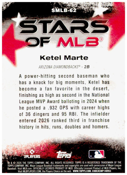 2026 Topps Update Ketel Marte Card Stars of MLB Arizona Diamondbacks