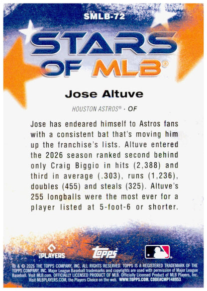2026 Topps Update Jose Altuve Card Stars of MLB Houston Astros