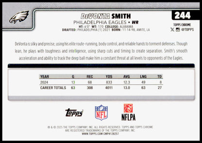 2025 Topps Chrome DeVonta Smith Card Philadelphia Eagles
