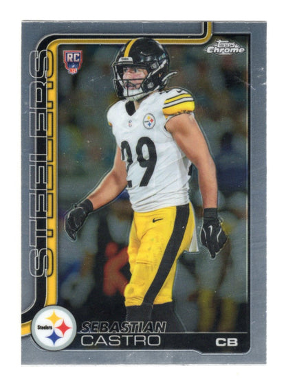 2025 Topps Chrome Sebastian Castro Card RC Pittsburgh Steelers