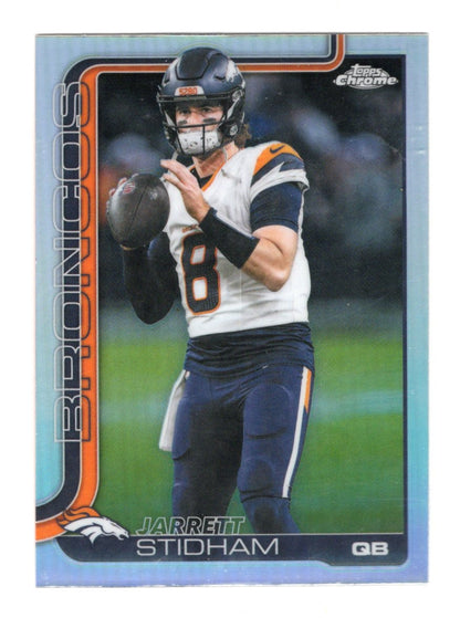 2025 Topps Chrome Jarrett Stidham Card Refractor Denver Broncos