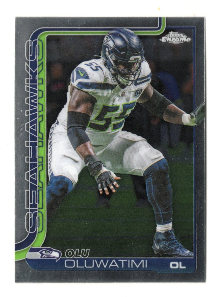 2025 Topps Chrome Olu Oluwatimi Card Seattle Seahawks