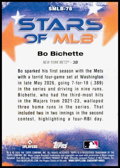2026 Topps Update Bo Bichette Card Stars of MLB New York Mets