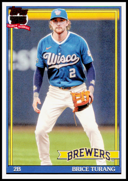 2026 Topps Update Brice Turang Card 1991 Topps Baseball 35th Anniversary Brewers