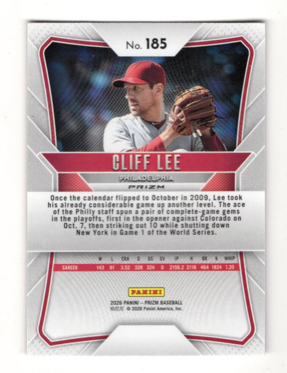 2026 Panini Prizm Cliff Lee Card Pink Ice Prizm Philadelphia Phillies