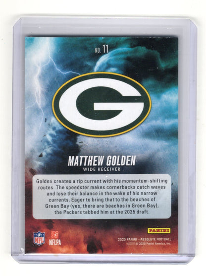 2025 Panini Absolute Matthew Golden Card By Storm Green Bay Packers