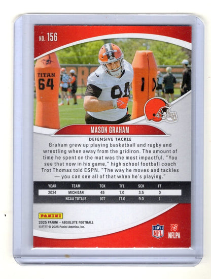 2025 Panini Absolute Mason Graham Card SN, RC Cleveland Browns