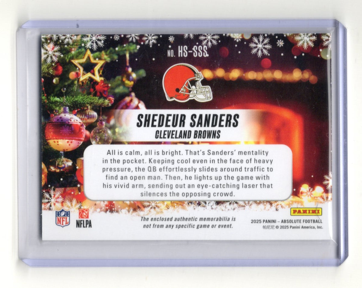 2025 Panini Absolute Shedeur Sanders Card Holiday Suit MEM Cleveland Browns