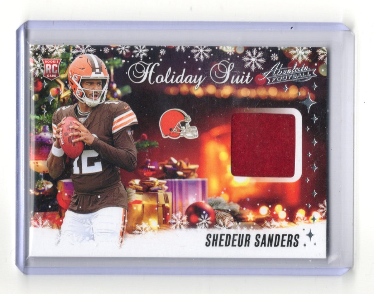 2025 Panini Absolute Shedeur Sanders Card Holiday Suit MEM Cleveland Browns