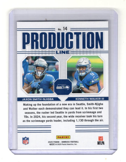 2025 Donruss Jaxon Smith-Njigba / Kenneth Walker Production Line Seahawks