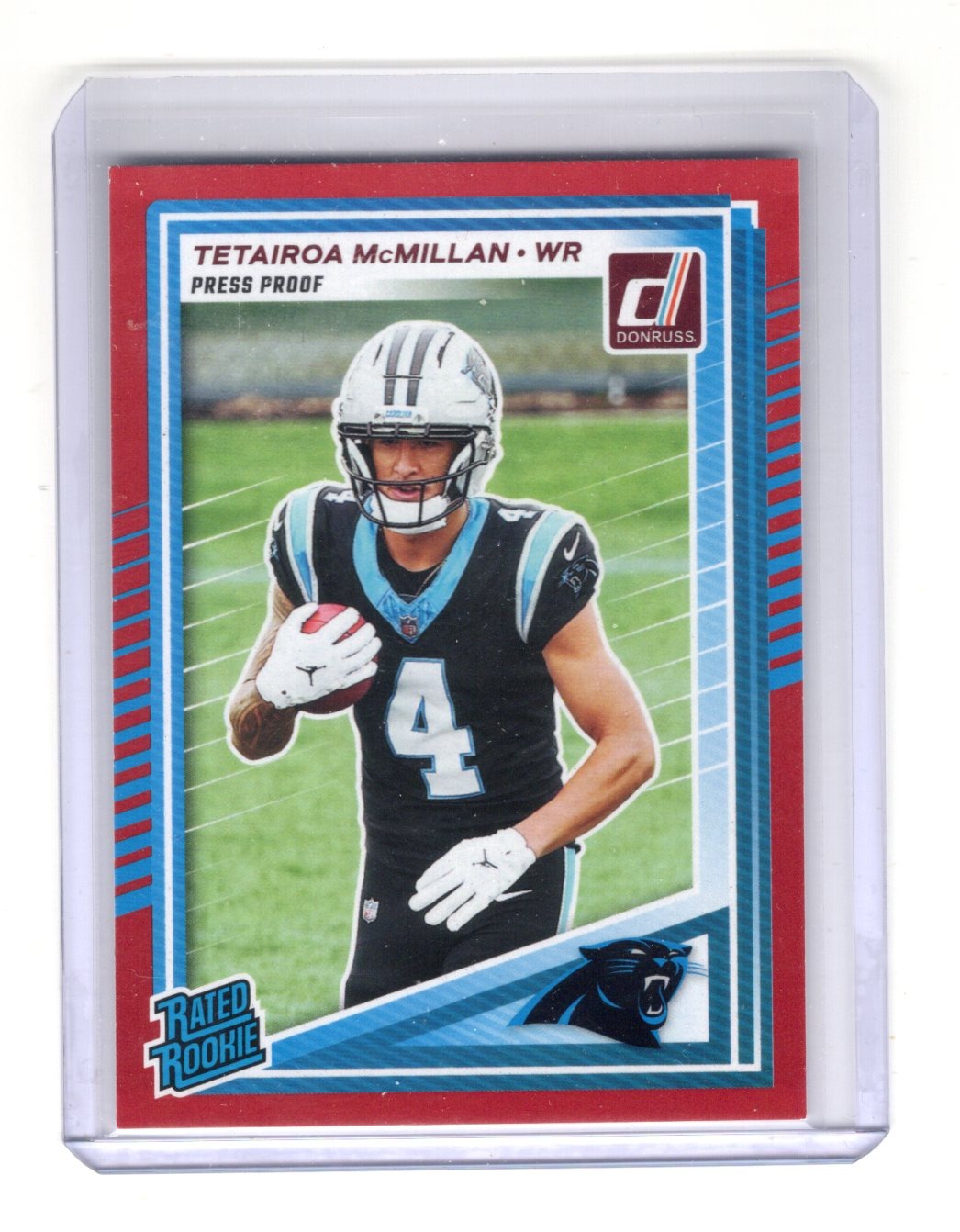 2025 Donruss Tetairoa McMillan Card Press Proofs Purple RC Carolina Panthers