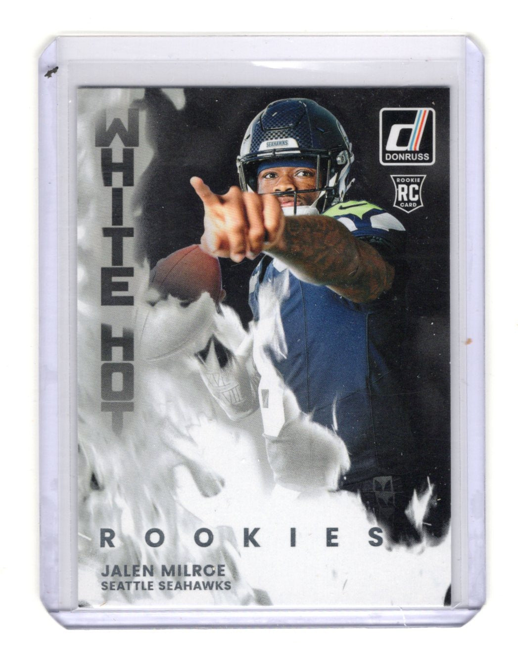 2025 Donruss Jalen Milroe Card White Hot Rookies Seattle Seahawks