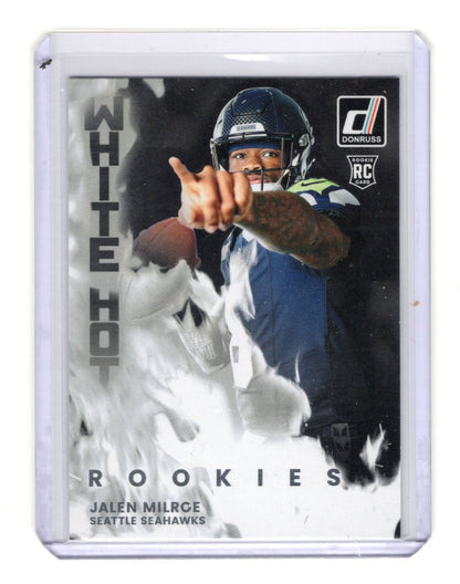 2025 Donruss Jalen Milroe Card White Hot Rookies Seattle Seahawks
