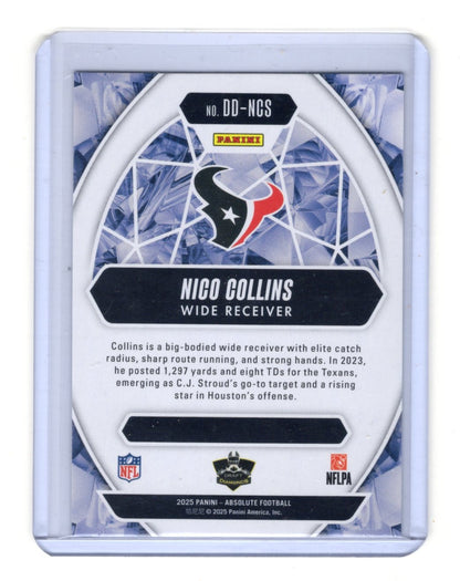 2025 Panini Absolute Nico Collins Card Draft Diamonds Houston Texans