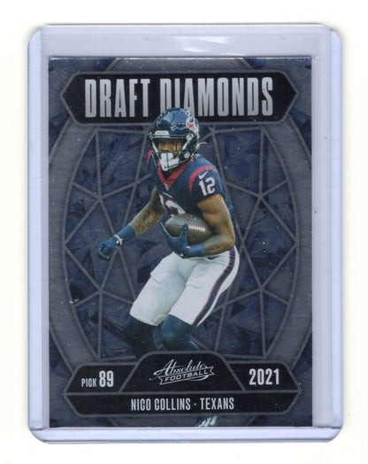 2025 Panini Absolute Nico Collins Card Draft Diamonds Houston Texans