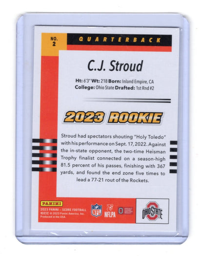 2023 Score C.J. Stroud Card 2003 Throwback Rookies Ohio State Buckeyes