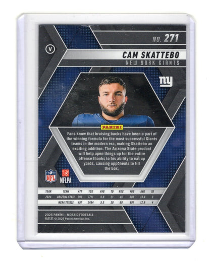 2025 Panini Mosaic Cam Skattebo Card RC New York Giants