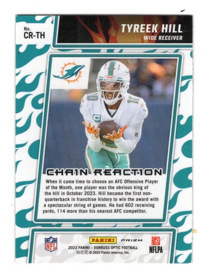 2023 Donruss Optic Tyreek Hill Card Chain Reaction Miami Dolphins