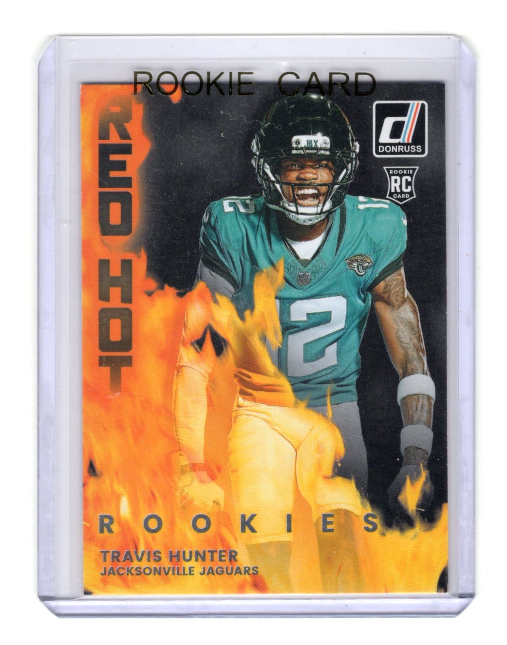2025 Donruss Travis Hunter Card Red Hot Rookies Jacksonville Jaguars