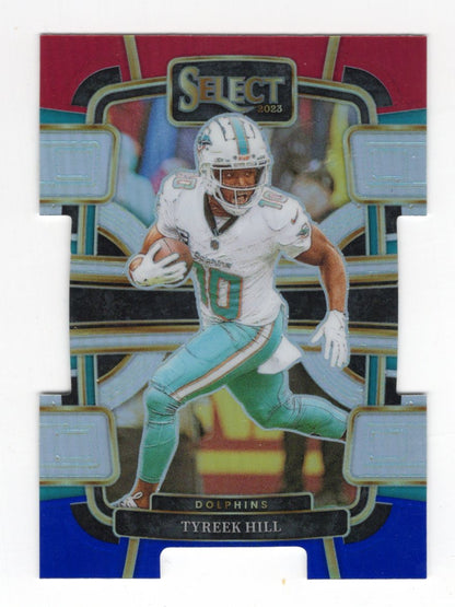 2023 Panini Select Tyreek Hill Card Black and Green Prizm Die Cut Miami Dolphins