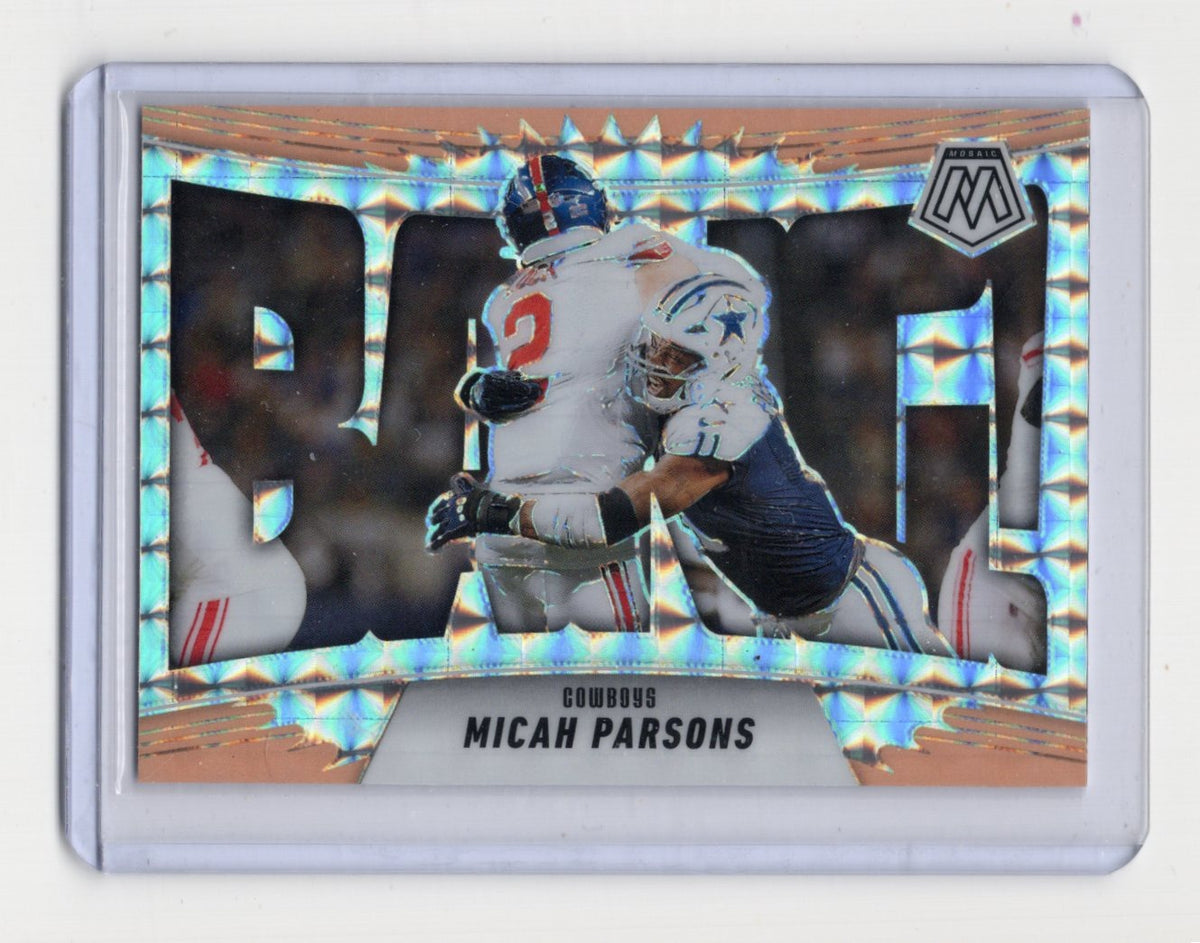 2025 Panini Mosaic Micah Parsons Card Bang! Mosaic Green Dallas Cowboys