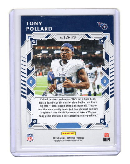 2025 Donruss Tony Pollard Card Elite Series Tennessee Titans