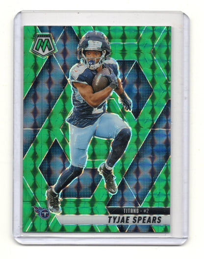 2025 Panini Mosaic Tyjae Spears Card Mosaic Green Tennessee Titans