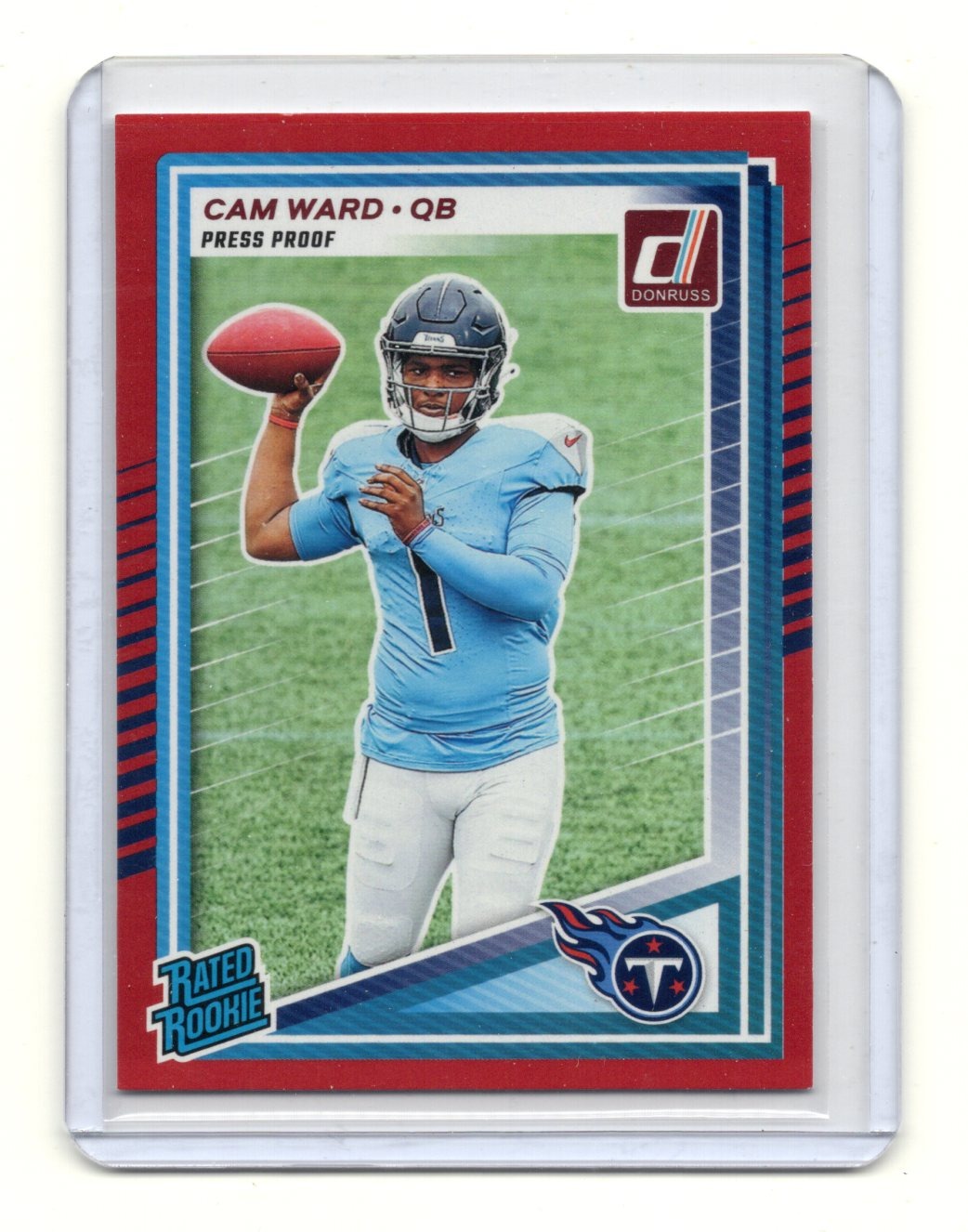 2025 Donruss Cam Ward Card Press Proofs Red RC Tennessee Titans