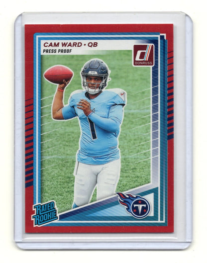 2025 Donruss Cam Ward Card Press Proofs Red RC Tennessee Titans