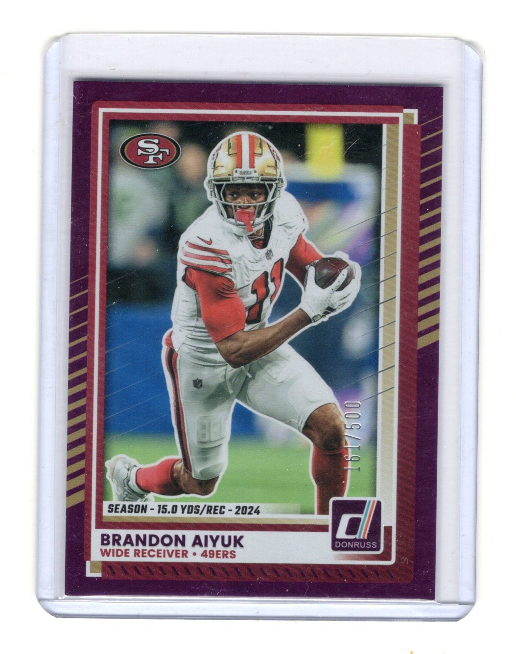 2025 Donruss Brandon Aiyuk Card Press Proofs Red San Francisco 49ers