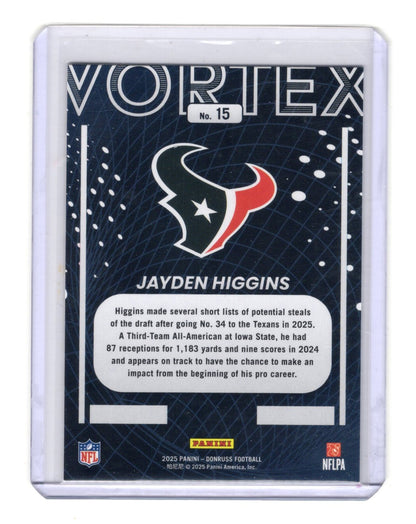 2025 Donruss Jayden Higgins Card Vortex Houston Texans