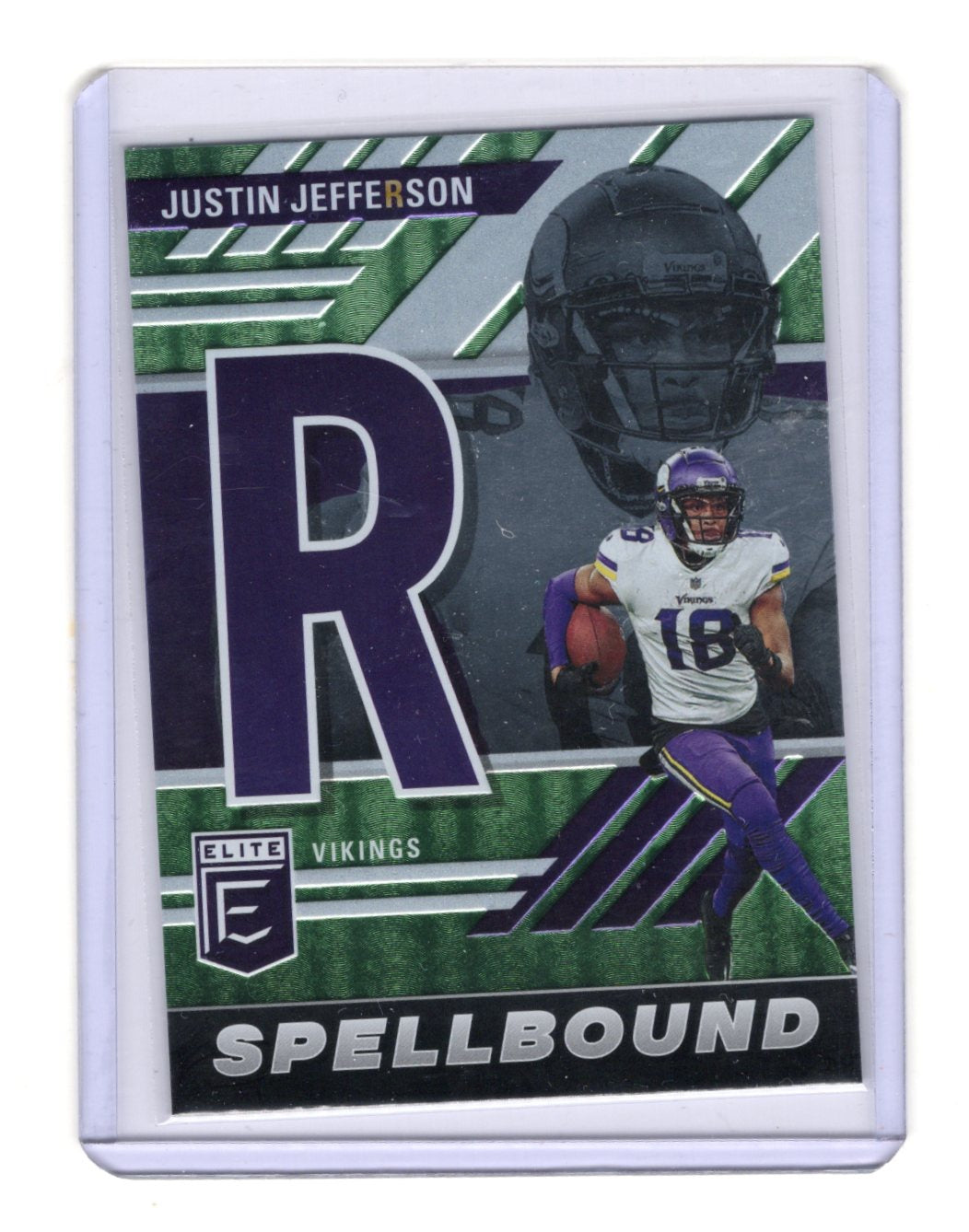 2023 Donruss Elite Justin Jefferson Card Spellbound Green Minnesota Vikings