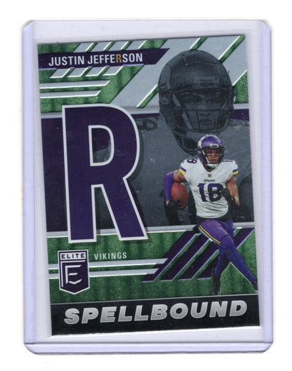 2023 Donruss Elite Justin Jefferson Card Spellbound Green Minnesota Vikings