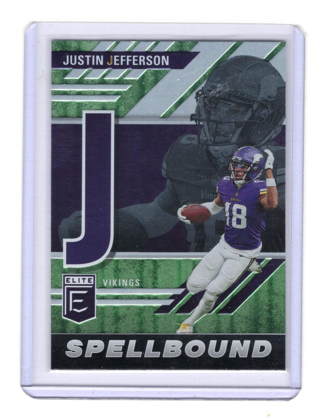2023 Donruss Elite Justin Jefferson Card Spellbound Green Minnesota Vikings