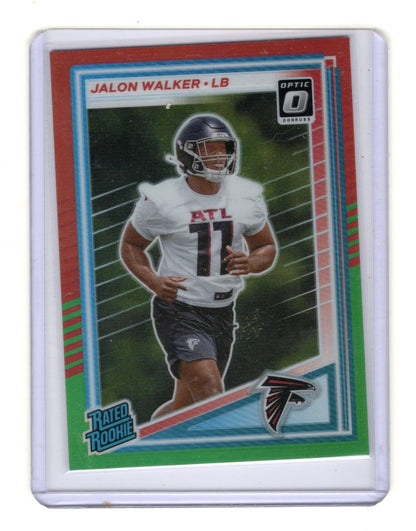 2025 Donruss Optic Jalon Walker Rated Rookie #344 Red Green Prizm Falcons RC