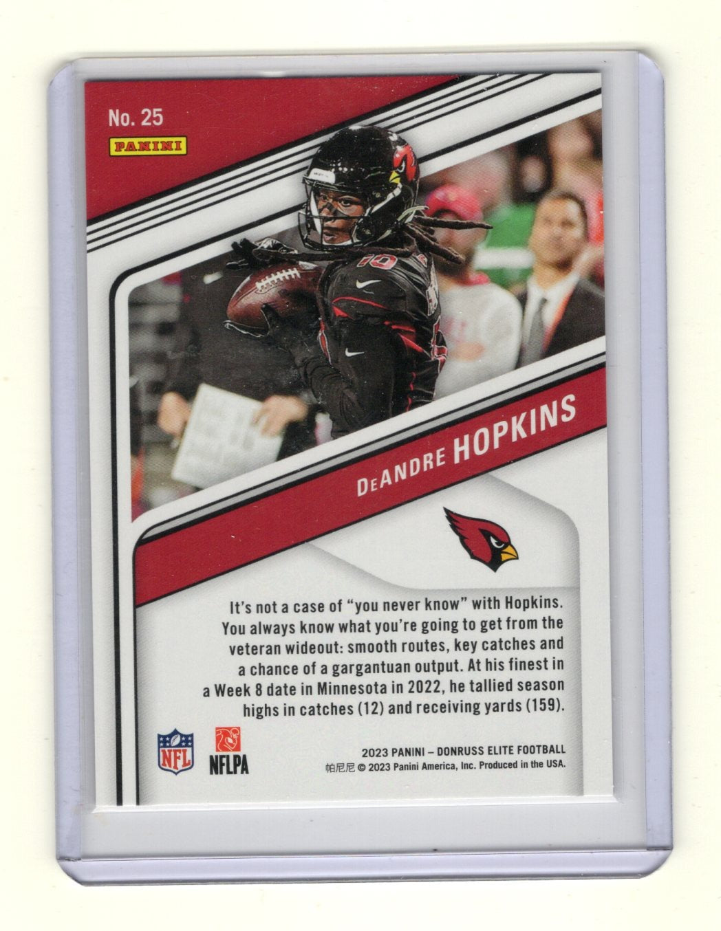 2023 Panini Donruss Elite DeAndre Hopkins Aspirations /625 #25 Cardinals SP
