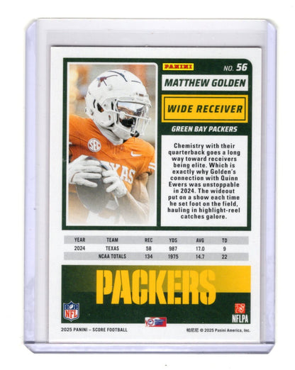 2025 Score-A-Treat Matthew Golden Card RC Green Bay Packers