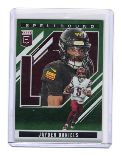 2025 Panini Donruss Elite Jayden Daniels Spellbound Green "L" #13 Commanders