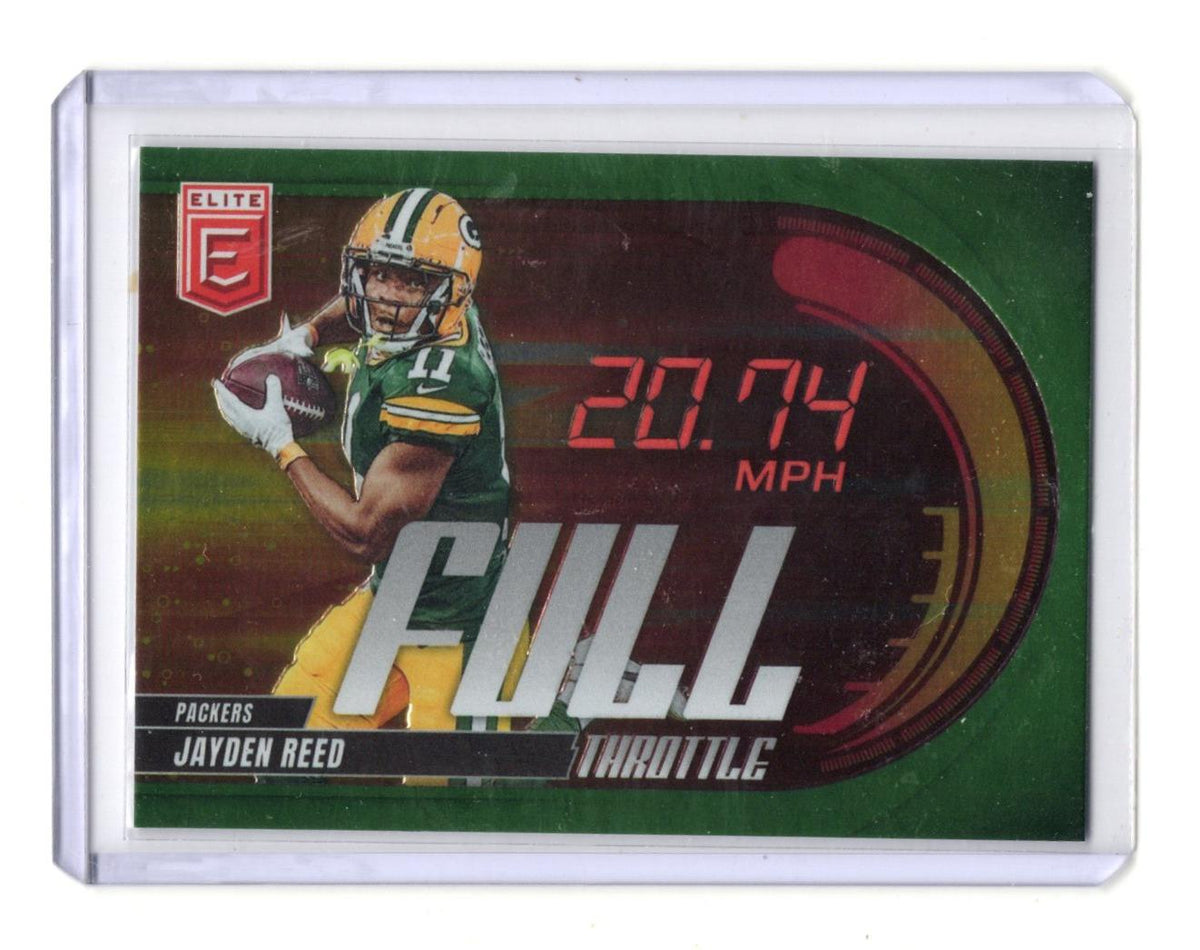 2025 Donruss Elite Jayden Reed Card Full Throttle Green Green Bay Packers