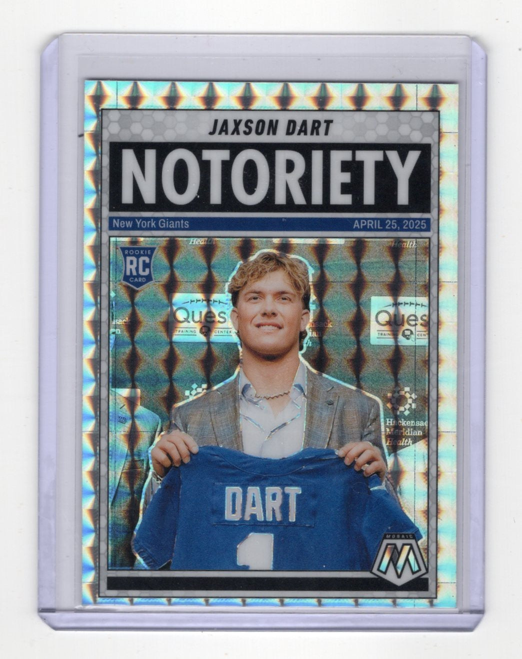 2025 Panini Mosaic Jaxson Dart Card Notoriety mosiac New York Giants