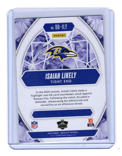 2025 Panini Absolute Isaiah Likely Card Draft Diamonds Baltimore Ravens