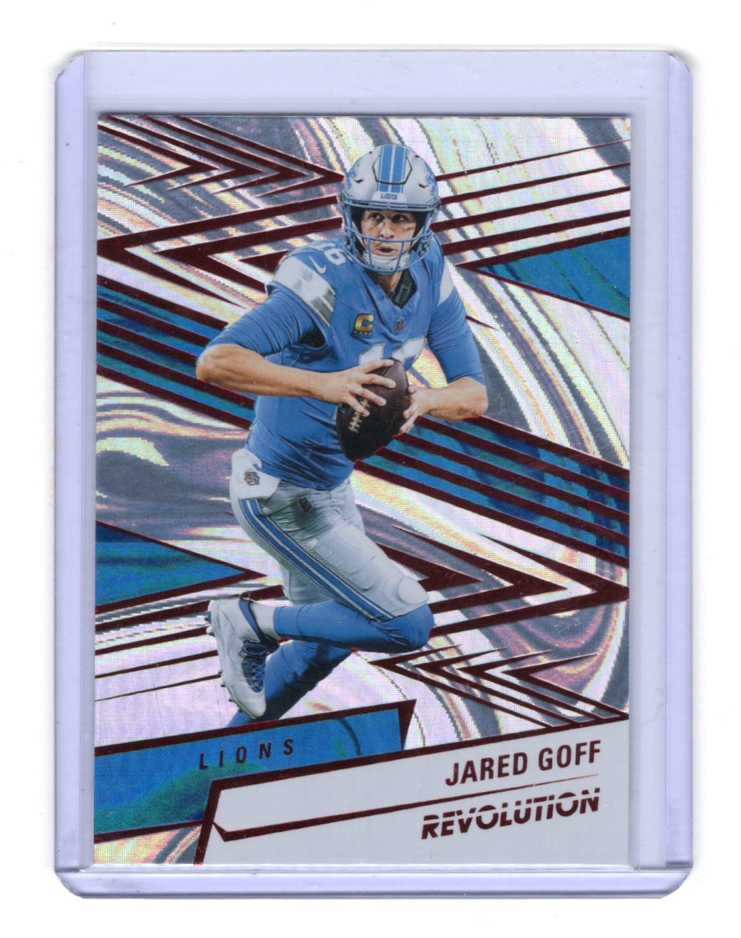 2025 Panini Revolution Jared Goff Card Red Swirl Detroit Lions