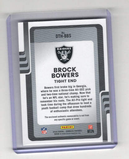 2025 Donruss Brock Bowers Card Donruss Threads MEM Las Vegas Raiders
