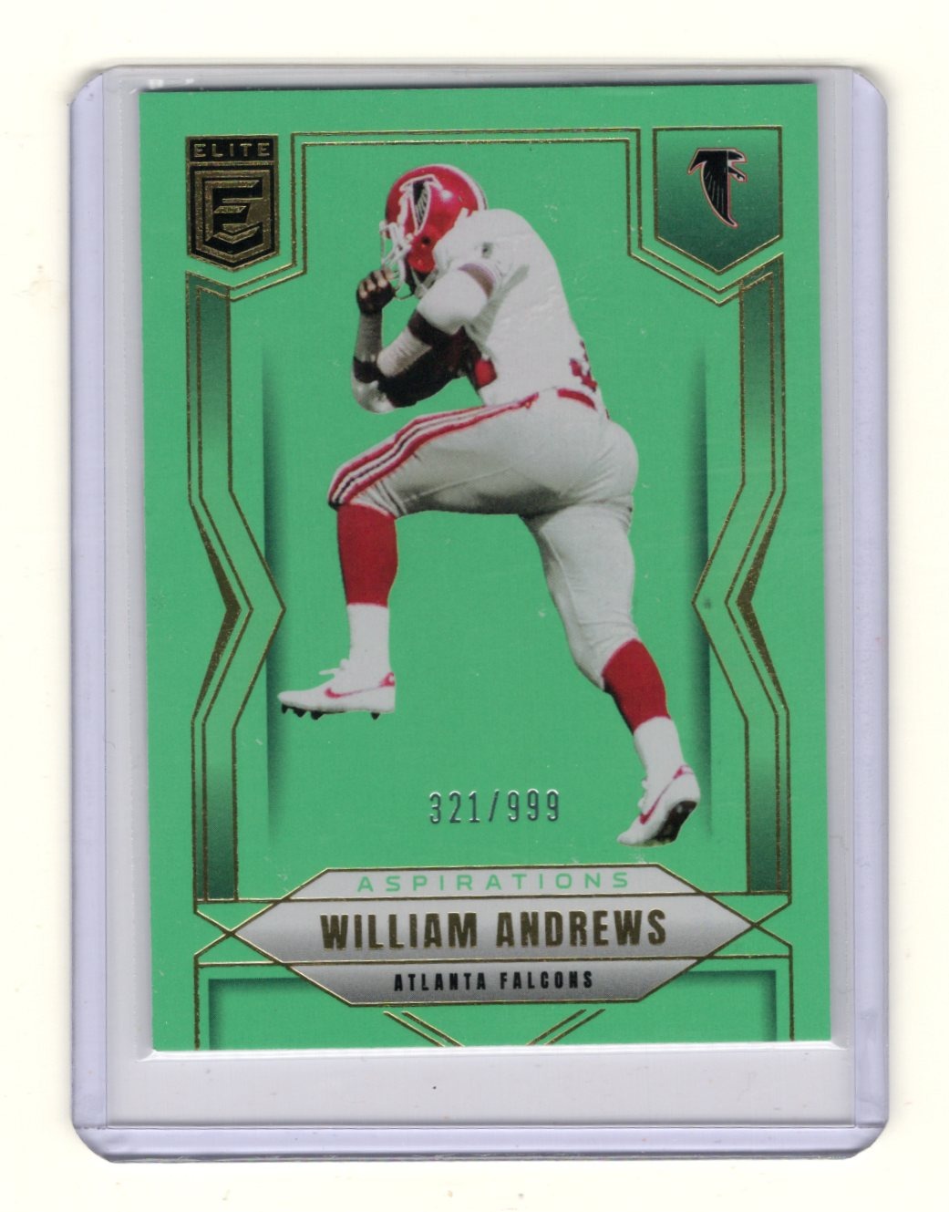 2025 Donruss Elite William Andrews Card Aspirations Lime Green Falcons